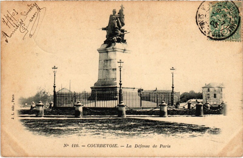 Carte postale ancienne Courbevoie La Defense de Paris à Courbevoie