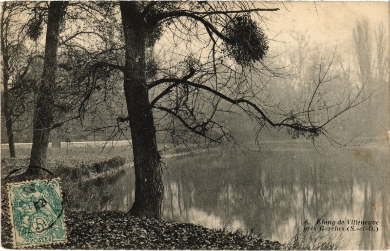Carte postale ancienne Garches Etang de Villeneuve à Garches