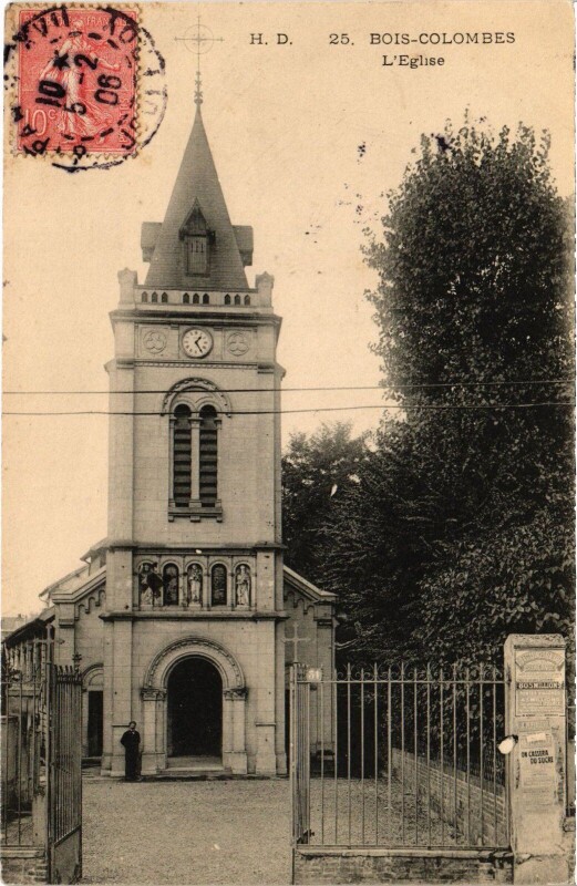 Carte postale ancienne Colombes Eglise à Colombes