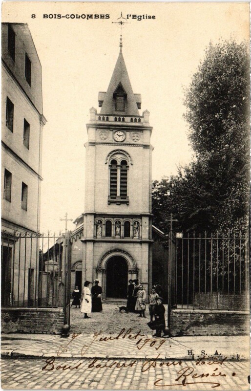 Carte postale ancienne Colombes Eglise à Colombes