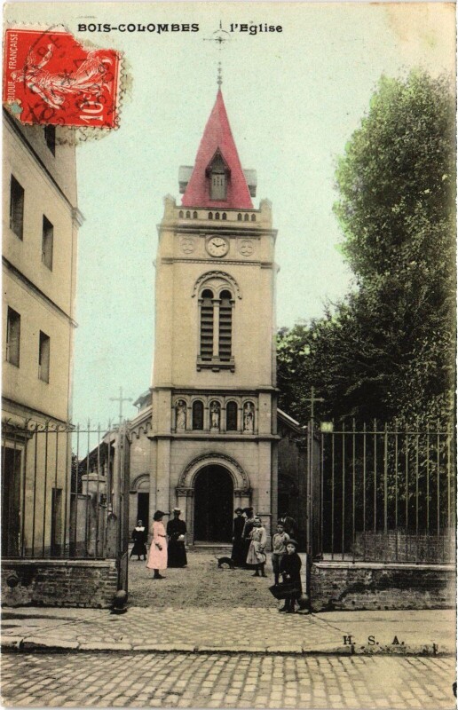 Carte postale ancienne Colombes Eglise à Colombes