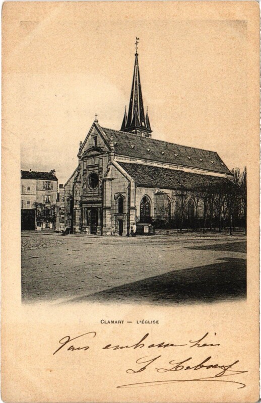 Carte postale ancienne Clamart Eglise à Clamart