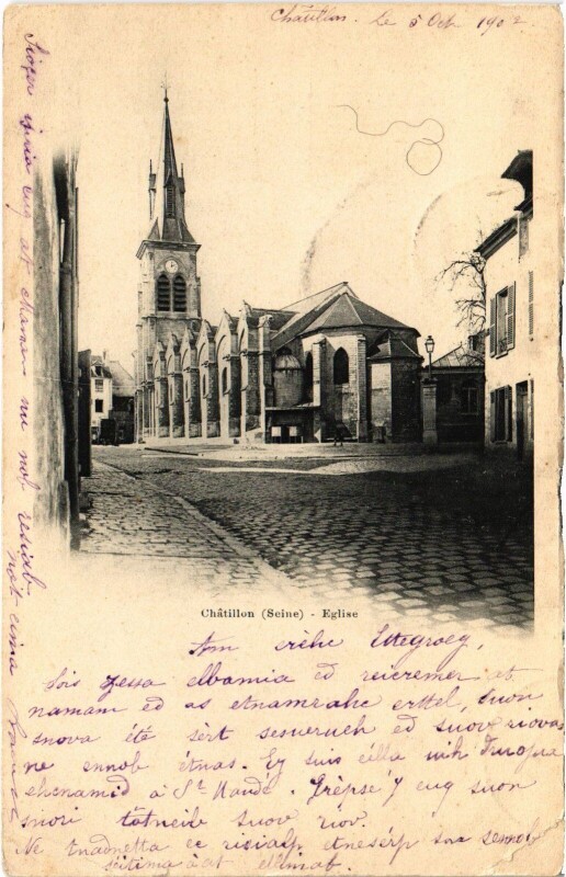 Carte postale ancienne Chatillon Eglise