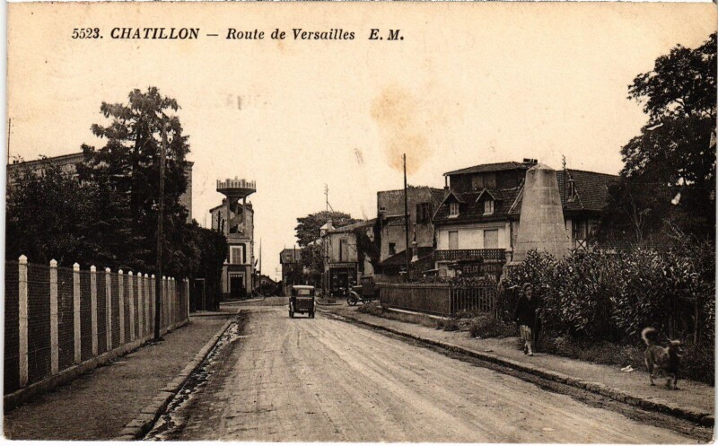 Carte postale ancienne Chatillon Route de Versailles