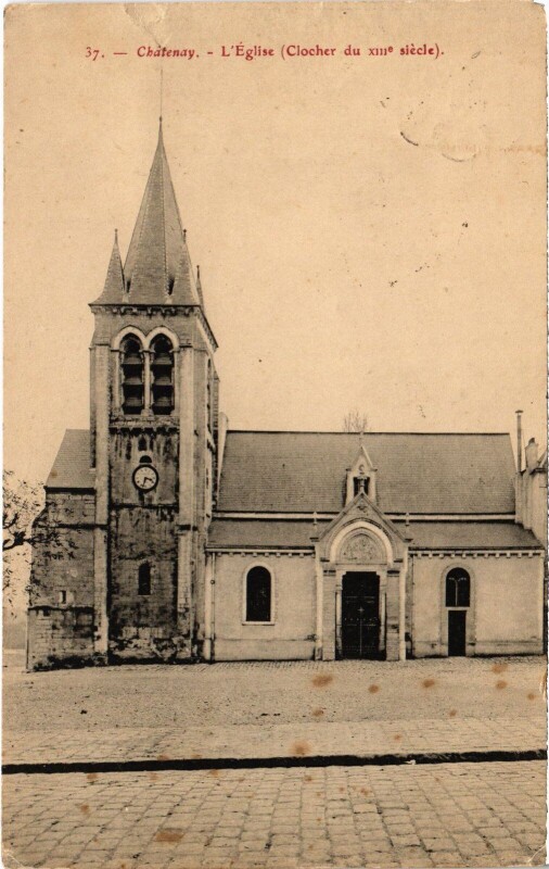 Carte postale ancienne Chatenay Eglise