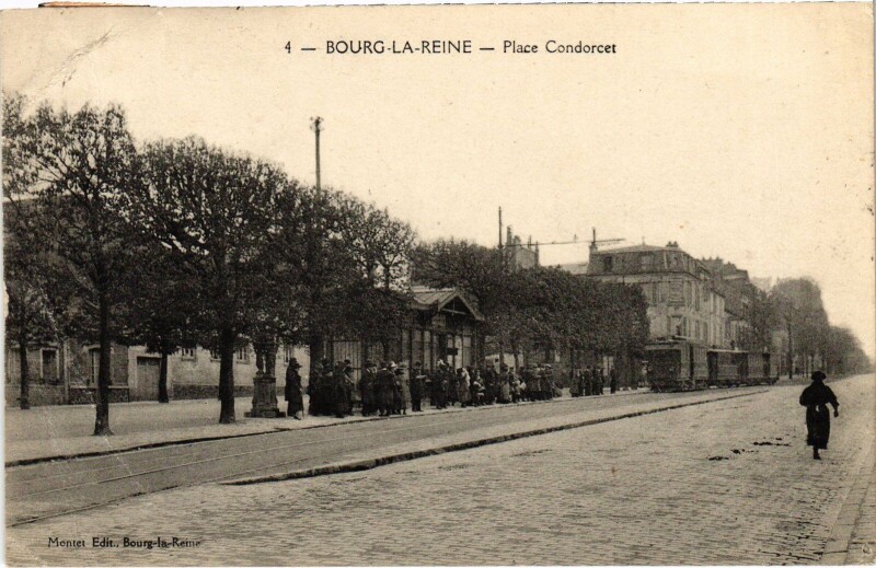 Carte postale ancienne Bourg la Reine Place Condorcet à Bourg-la-Reine