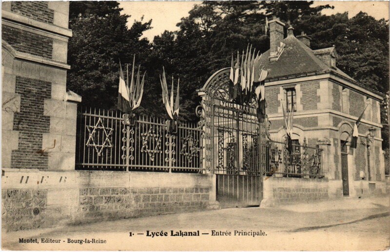 Carte postale ancienne Bourg la Reine Lycee Lekanal Entree principale à Bourg-la-Reine