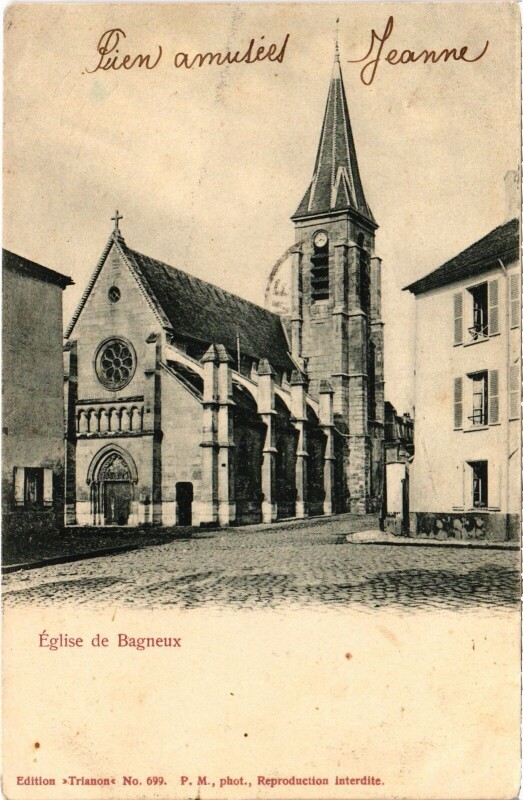 Carte postale ancienne Bagneux Eglise à Bagneux