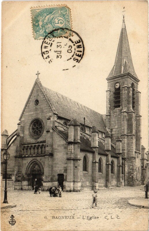Carte postale ancienne Bagneux Eglise à Bagneux