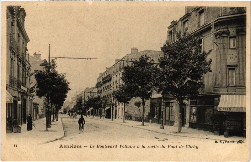 Carte postale ancienne Asnieres Boulevard Voltaire