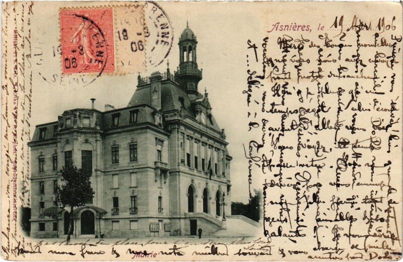 Carte postale ancienne Asnieres-sur-Seine Mairie à Asnières-sur-Seine