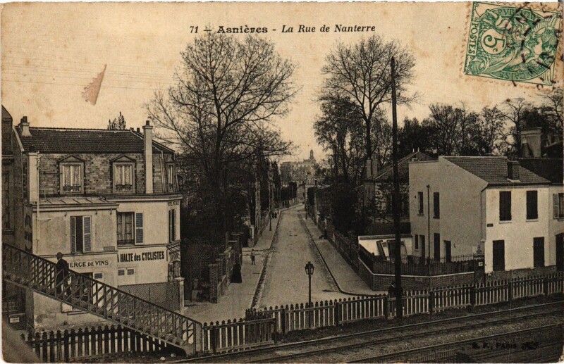 Carte postale ancienne Asnieres Rue de Nanterre à Nanterre