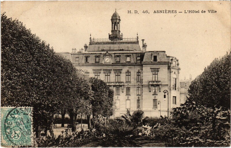 Carte postale ancienne Asnieres Hotel de Ville