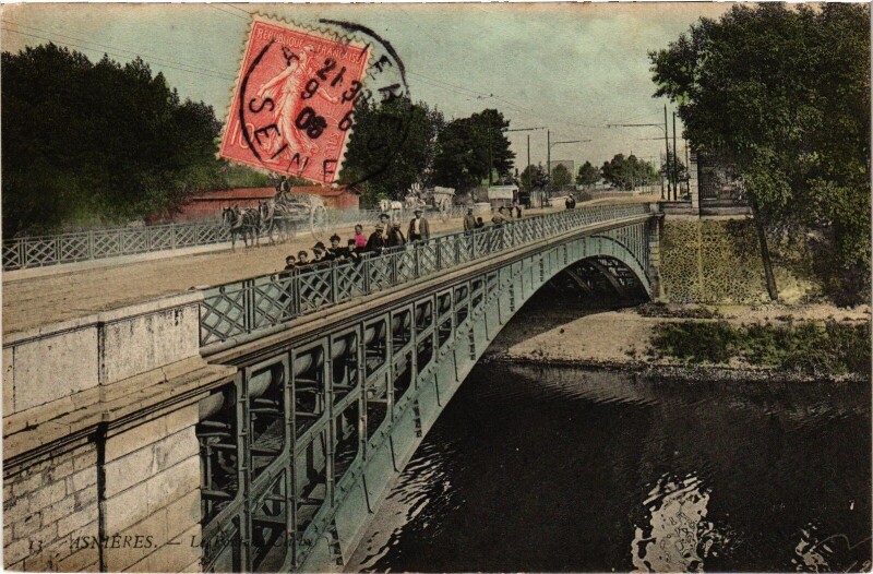 Carte postale ancienne Asnieres Le Pont de Clichy à Asnières-sur-Seine