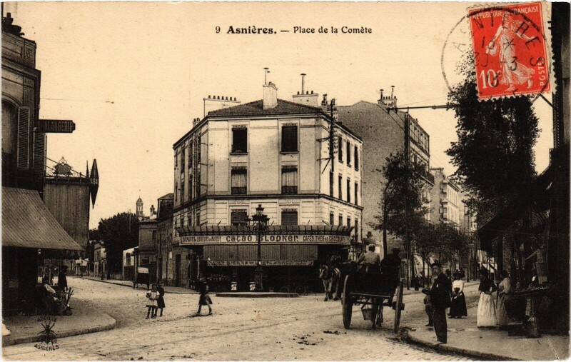 Carte postale ancienne Asnieres Place de la Comete