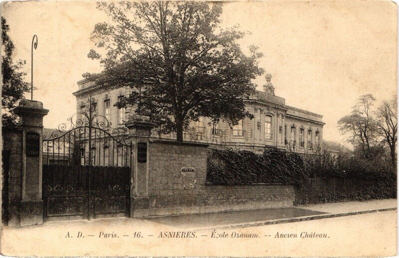 Carte postale ancienne Asnieres Ecole Ozanam Ancien Chateau