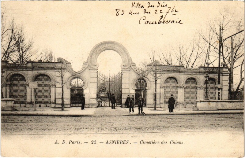 Carte postale ancienne Asnieres Cimetiere des Chiens