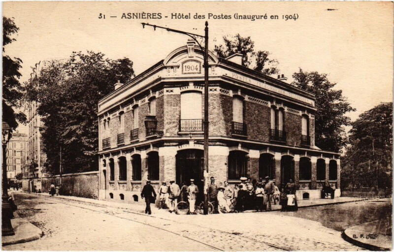 Carte postale ancienne Asnieres Hotel des Postes