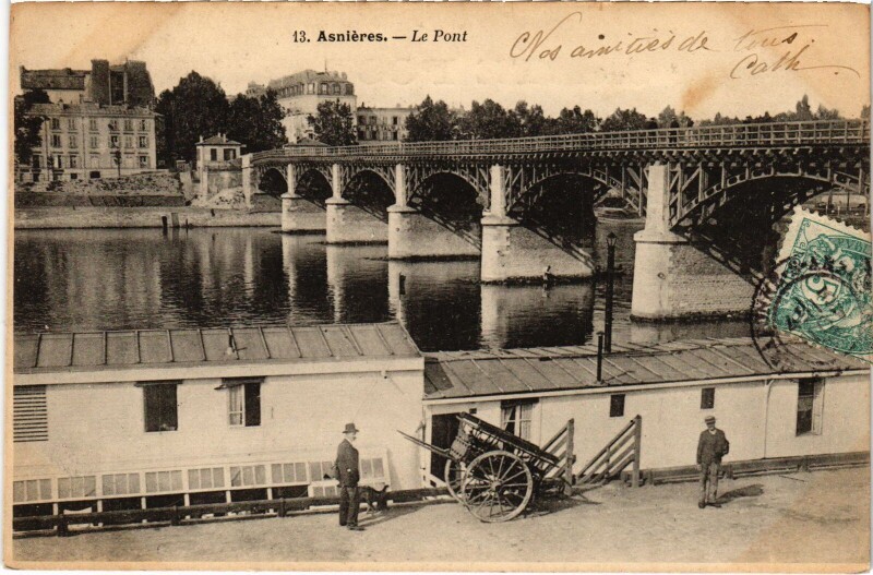 Carte postale ancienne Asnieres Le Pont