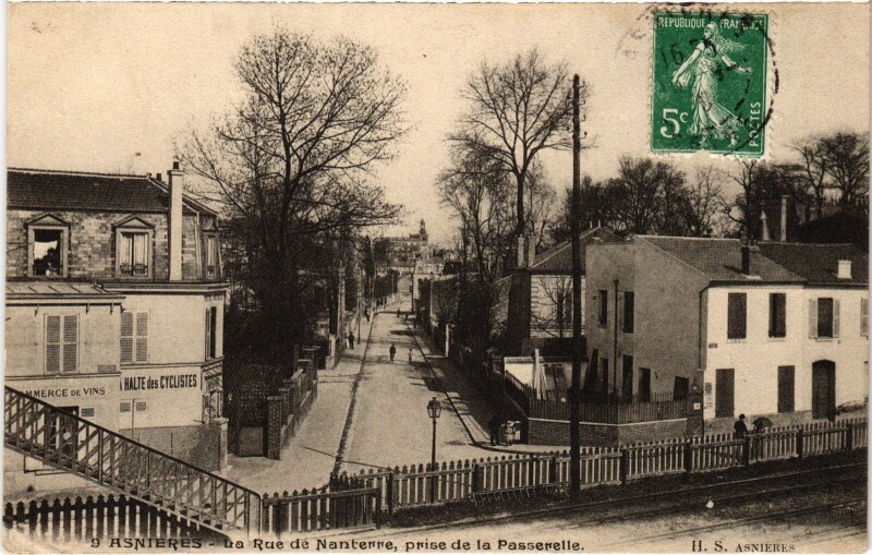 Carte postale ancienne Asnieres Rue de Nanterre à Nanterre