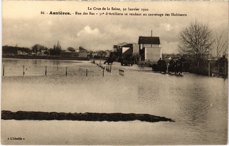 Carte postale ancienne Asnieres Rue des Bas