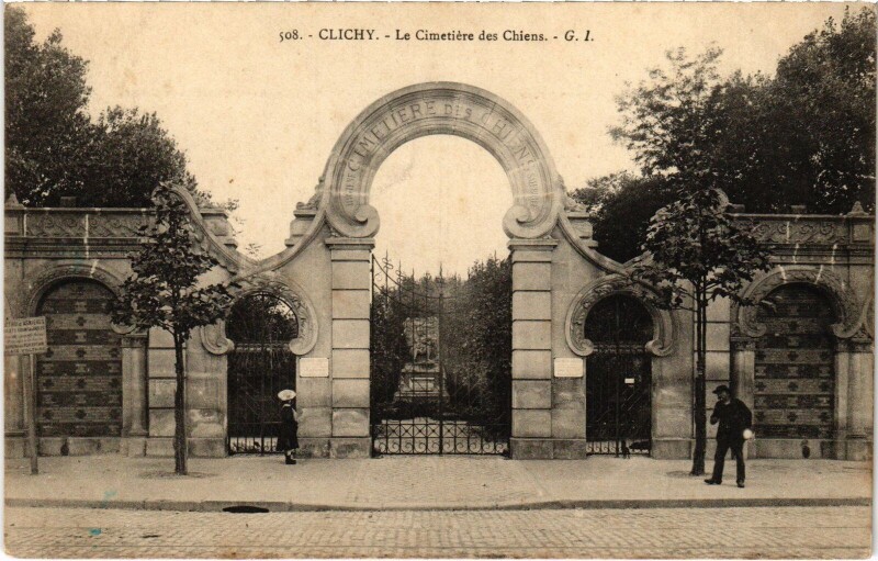 Carte postale ancienne Asnieres Cimetiere des Chiens à Asnières-sur-Seine