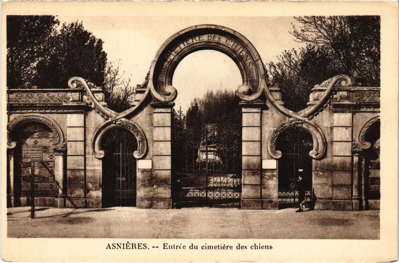 Carte postale ancienne Asnieres Entree du Cimetiere des Chiens