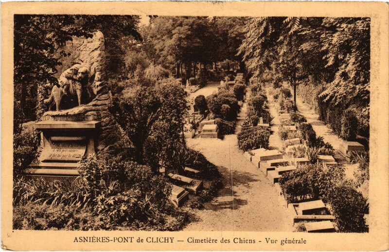 Carte postale ancienne Asnieres Cimetiere des Chiens vue generale