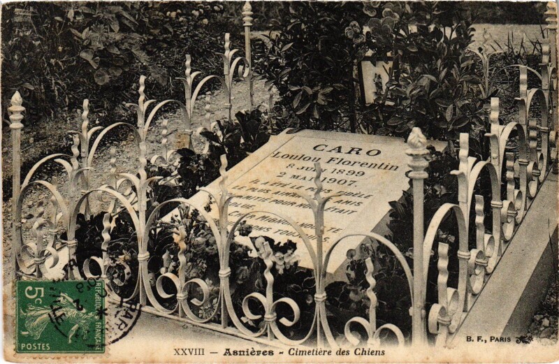 Carte postale ancienne Asnieres Cimetiere des Chiens
