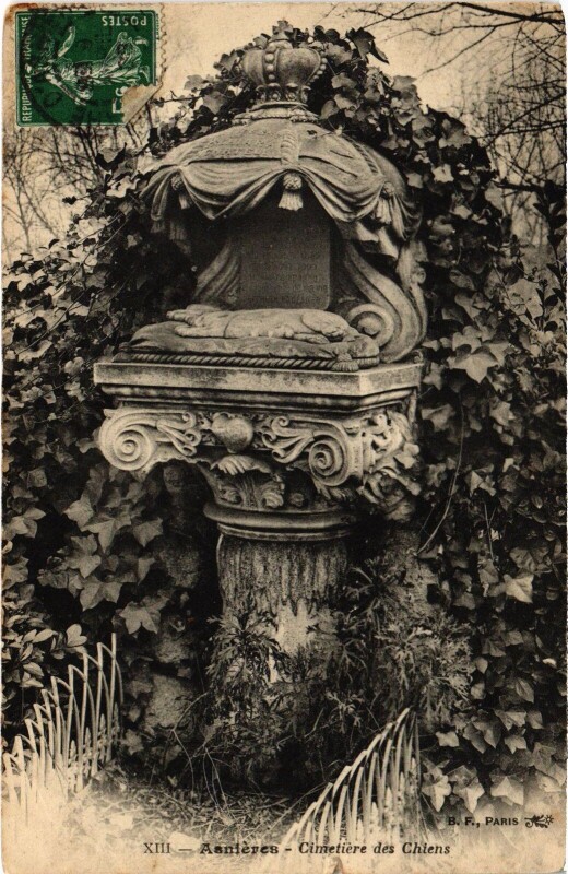 Carte postale ancienne Asnieres Cimetiere des Chiens