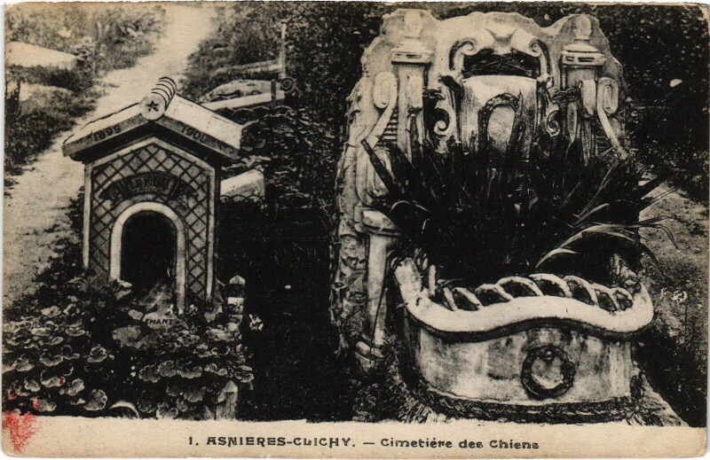 Carte postale ancienne Asnieres Cimetiere des Chiens