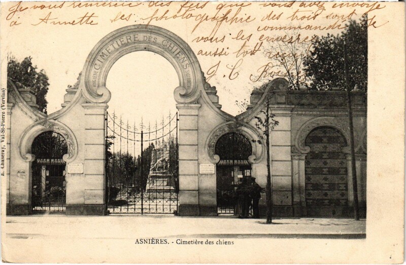 Carte postale ancienne Asnieres Cimetiere des Chiens