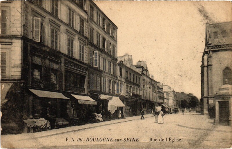 Carte postale ancienne Boulogne Rue de l'Eglise