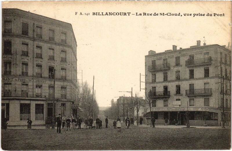 Carte postale ancienne Boulogne Rue de Saint-Cloud à Saint-Cloud