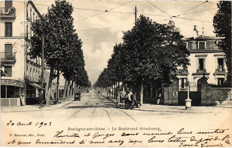 Carte postale ancienne Boulogne Boulevard de Strasbourg