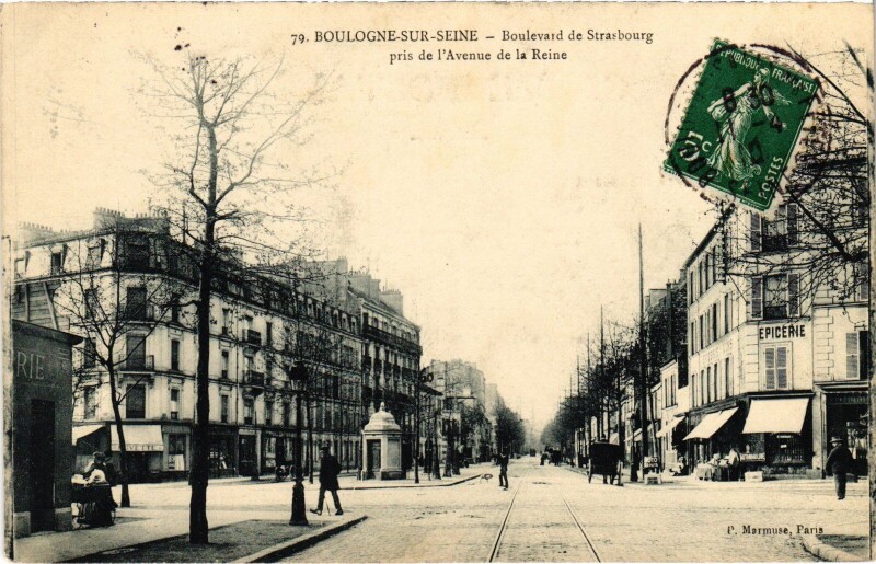 Carte postale ancienne Boulogne Boulevard de Strasbourg