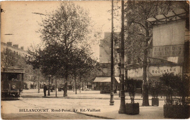 Carte postale ancienne Boulogne Rond Point Av. Ed.-Vaillant