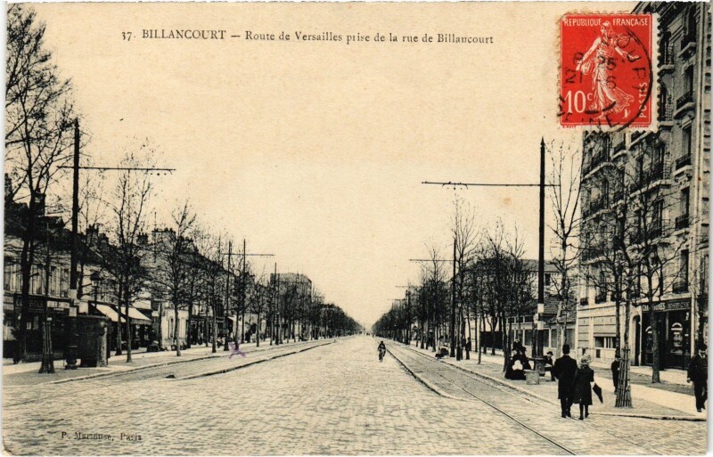 Carte postale ancienne Boulogne Route de Versailles