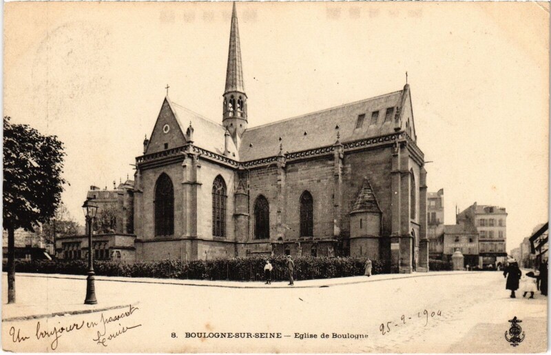 Carte postale ancienne Boulogne Eglise de Boulogne