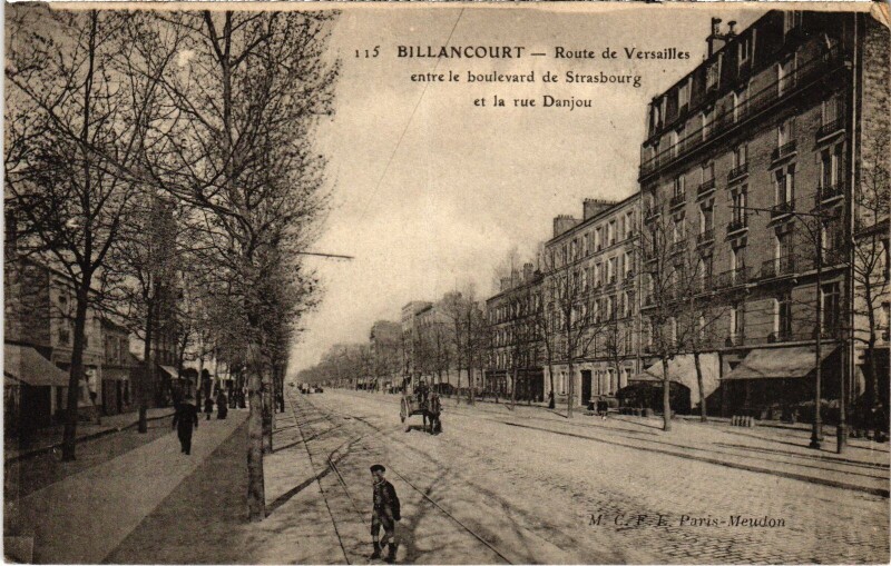 Carte postale ancienne Boulogne Route de Versailles