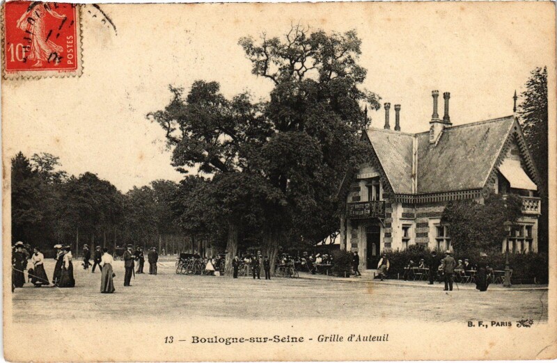 Carte postale ancienne Boulogne Grille d'Auteuil