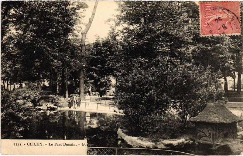Carte postale ancienne Le Parc Denain à Clichy