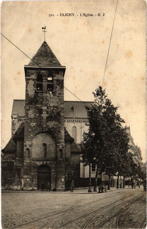 Carte postale ancienne L'Eglise à Clichy