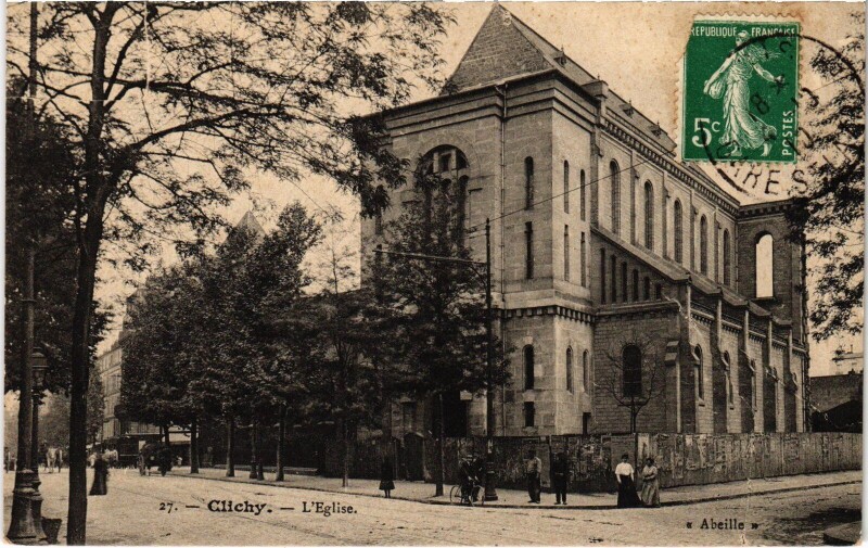 Carte postale ancienne L'Eglise à Clichy