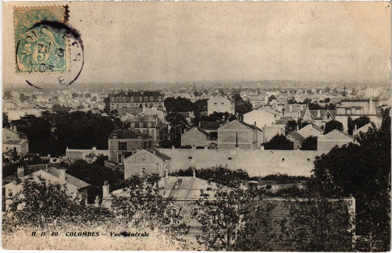 Carte postale ancienne Colombes vue generale à Colombes