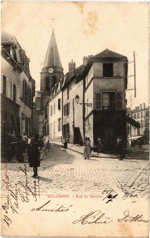 Carte postale ancienne Colombes Rue du Moutier à Colombes