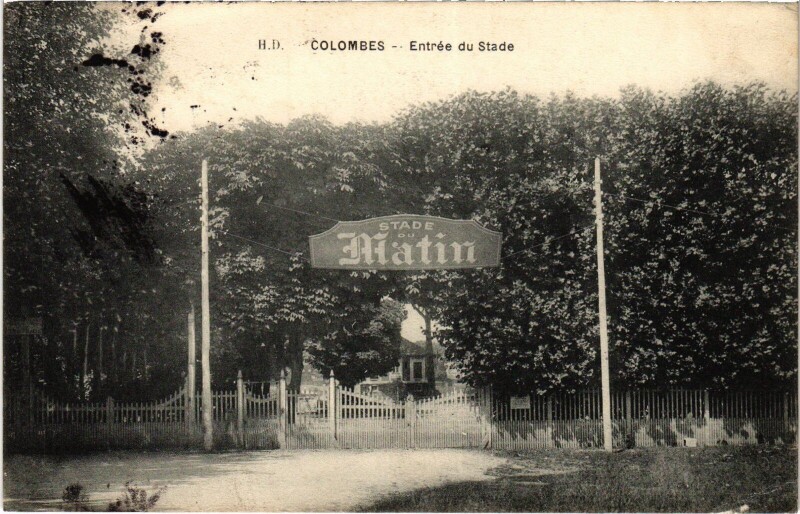 Carte postale ancienne Colombes Entree du Stade à Colombes