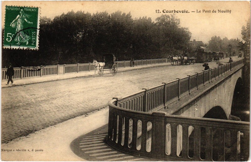 Carte postale ancienne Courbevoie Pont de Neuilly à Courbevoie