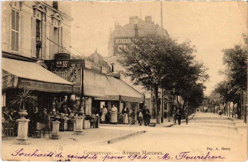 Carte postale ancienne Courbevoie Avenue Marceau à Courbevoie
