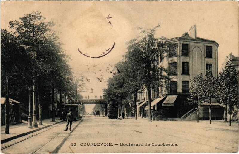 Carte postale ancienne Courbevoie Boulevard de Courbevoie à Courbevoie